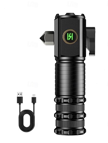 høj effekt led mini lommelygte, stærk magnetisk hale led lommelygte med 3 led og selvforsvarslampe 5 lystilstande lysstærk velegnet til udendørs vandrelys