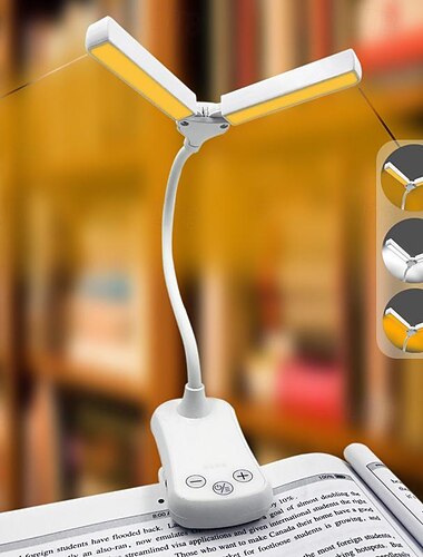 1 stk genopladeligt læselys, justerbart led lys, lille clip-on lampe til skrivebordslæsning, perfekt natlæsningsgave