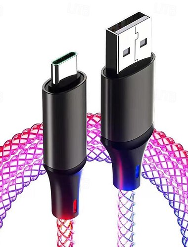 Cabo de carregamento múltiplo 66 W 3,9 pés USB A para USB C USB C para USB C 2.1 A Cabo para Carregador Carga Rápida Alta transferência de dados Trançado de Nylon 3 em 1 Toque Suave Para iPad Samsung