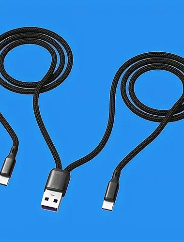 One Tow Two Data Cable Two-in-one Super Fast Charge For Huawei Car Charging Cable