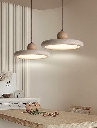 Lámpara colgante de diseño individual de 1 luz de 30 cm con acabados pintados en piedra estilo nórdico moderno 110-240v