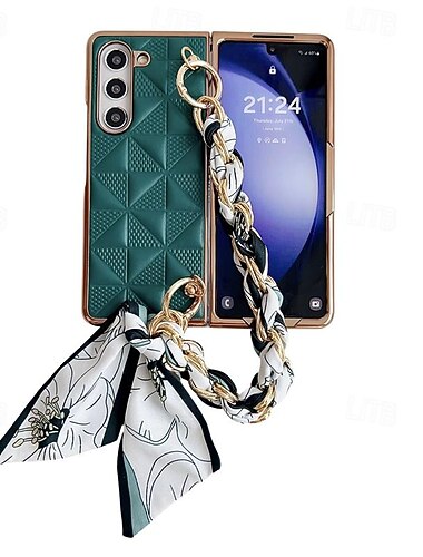 هاتف غطاء من أجل سامسونج جالاكسي زي فولد 6 Z Fold 5 Z Fold 4 Z Fold 3 غطاء خلفي مع رباط المعصم ضد الصدمات مكتب  /  الأعمال TPU جلد PU