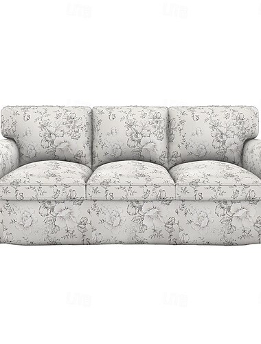 Housse de canapé 3 places 100% coton pur matelassée florale pour canapé 3 places