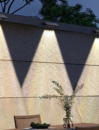 Lampe de terrasse solaire, lumière de lavage murale extérieure, lumière de marche, lampe murale LED étanche, jardin, porche, cour, clôture, décoration murale de paysage, 2/4 pièces