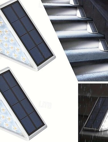 Solar Deckleuchten mit Bewegungsmelder, Stufen und Treppenleuchten für Außenbereich, Automatisches Ein-/Ausschalten für Veranda, Hof, Terrasse & Wegdekoration