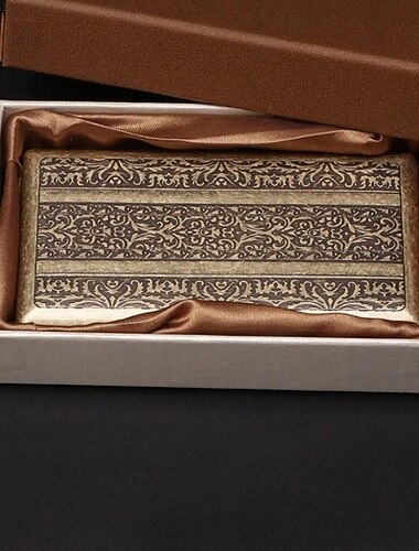 vintage cigaretetui, rummer 20 cigaretter, let og bærbart, dobbeltsidet med flere mønstre, tilbehør