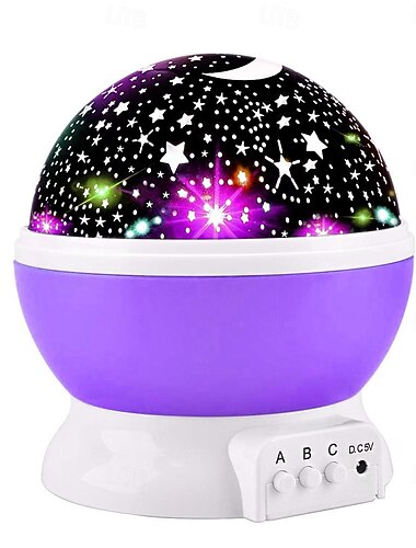 Sternenhimmelprojektor Nachtlicht Weihnachtslampe 360-Grad drehbare Tischlampe 4 LED-Lichter 8 Farbenwechsel mit USB-Kabel für Kinder Baby Schlafzimmer und Partydekoration