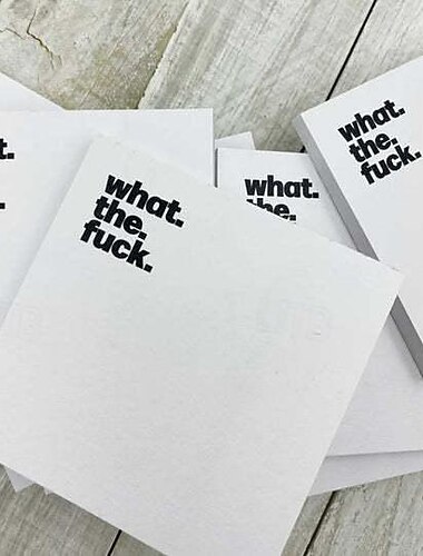 Fresh Outta Fucks Pad - Funny Novelty Memo Sticky Notes - Snarky Office Supplies for Work Office Desk Accessory Gifts for Co-Workers Friends White Elephant Fun Gifts