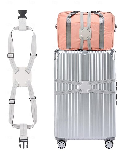 alças de bagagem para malas aprovadas pela tsa, bungee de bolsa de bagagem para bagagem grande, cinto elástico de viagem de tamanho ajustável, acessórios de viagem de aeroporto com fivelas para bolsa