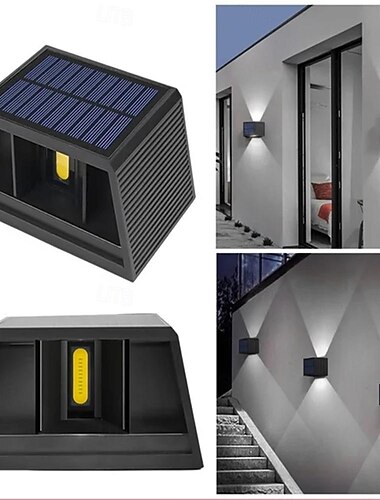 LED Außenwandleuchte Solarlampen 1 Stück mit einstellbarer Strahlgröße, wasserdichte (IP65) für den Haushalt, Garten, Veranda