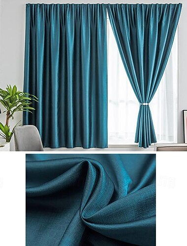 Schlagfreier Verdunkelungsvorhang mit Klettverschluss für Wohnzimmer, Schlafzimmer, Fenstervorhang, einfache Installation, Vorhänge, Jalousien, Küchenfenster (Breite * Höhe)