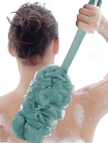 מברשת מקלחת ליפה ספוג עם ידית ארוכה גוף גב רשת מקרצף אמבט מברשת עור פילינג עיסוי מברשת אמבט אביזרי אמבט