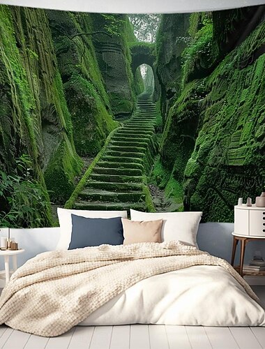 peisaj pădure natură agățat tapiserie artă de perete tapiserie mare decor mural fotografie fundal pătură perdea acasă dormitor living decor