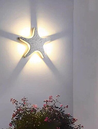 Appliques murales extérieures LED métal blanc chaud pays américain simple plafonnier chambre d'enfant 10w créativité moderne forme d'étoile de mer fille maternelle salle de jouets étude 110-240v