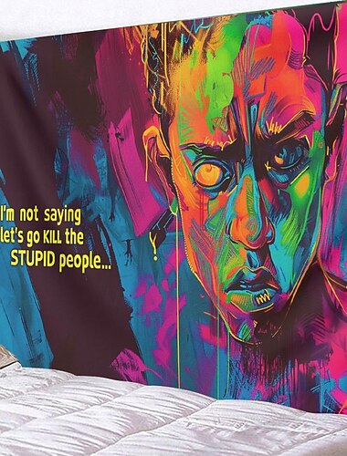 Tapiz colgante trippy de graffiti callejero, arte de pared, tapiz grande, decoración mural, fotografía, telón de fondo, manta, cortina, hogar, dormitorio, sala de estar