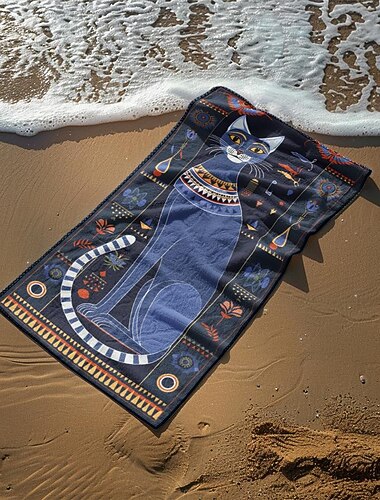 strandhåndklæde strandtæppe hurtigtørrende 3d print 100% mikrofiber behagelige bløde tæpper