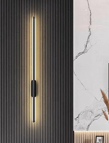 Applique murale led d'intérieur, blanc chaud, tube long à tête unique de 80cm, moderne et minimaliste, linéaire en métal, pour salon et chambre à coucher, 110-240v