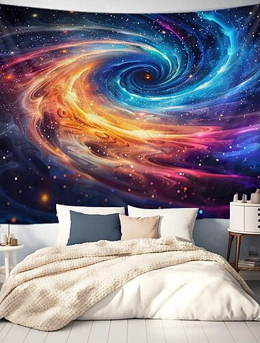 gobelin z czarnym światłem UV reaktywny świecący w ciemności świecący neonowy wszechświat niebo psychodeliczny mglisty krajobraz natura wiszący gobelin sztuka ścienna mural do salonu sypialnia