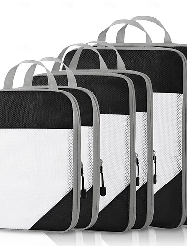 6 pakke kompressionspakningsterninger til kufferter, 6 sæt pakkekuber rejsearrangør, komprimerbare rejsepakningsarrangører rejsenødvendigheder