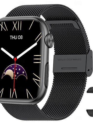 iMosi MT500 Smartwatch 1.97 Zoll Smartwatch Fitnessuhr Bluetooth EKG + PPG Temperaturüberwachung Schrittzähler Kompatibel mit Android iOS Damen Herren Freisprechanlage Wasserdicht Mediensteuerung IP