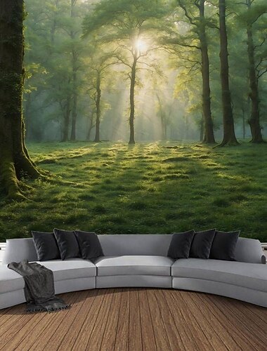 natura leśna ścieżka wiszący gobelin wall art duży gobelin mural wystrój fotografia tło koc zasłona strona główna sypialnia dekoracja salonu