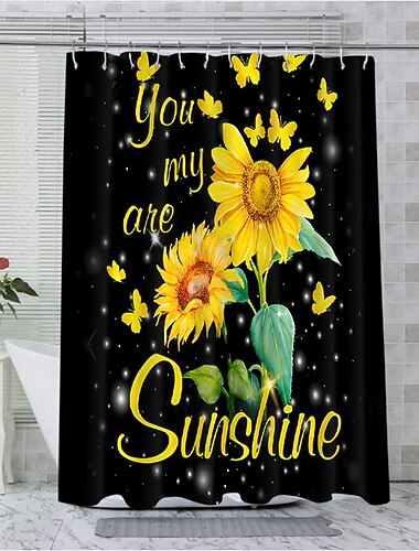 Planta Serien Vattentätt Duschdraperi 180cm*180cm(70"*70") Botanisk Badrum Dekor Mögelresistent Polyester Tyg för Badkar Dusch