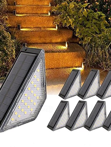 venkovní pohyb solární led krokové světlo zahrada vodotěsná paluba světlo schody schodiště terasa dvůr park chodník osvětlení krajinná výzdoba světlo 2/4/8ks