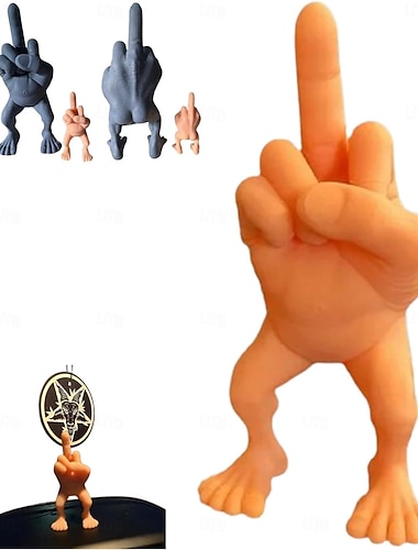 középső ujj figura lábakkal, 3/7 hüvelyk magas lábujj, kreatív középső ujj gyanta szobor dekoráció otthoni irodai asztalra, vicces gag ajándék, asztali kiegészítő