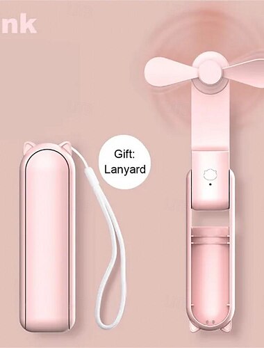 mini ventilatore portatile: ricaricabile tramite USB, design silenzioso da portatile/desktop, pieghevole per ufficio/casa, potente a 3 velocità, ideale per i viaggi all'aperto, funge anche da power