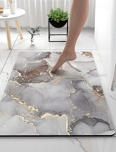 Tapis de bain en terre de diatomées, antidérapant, super absorbant, pour porte de toilette, à séchage rapide, pour porte d'entrée