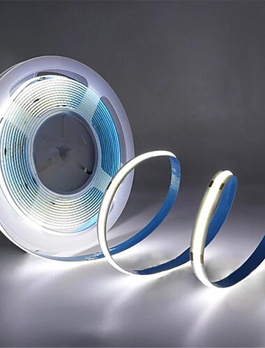 cob led stripe lys dc 12v 320 dioder cob fleksibel led bar tape bånd lineær for rominnredning 1m/2m/3m/4m/5m