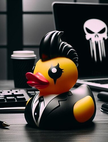 ankkapatsassisustushartsikokoelma saatanallisia, punk-, gootti- ja rock'n'roll-ankkoja – täydellisiä lisäyksiä mrs. valentinan eksentrinen ja tumma-aiheinen näyttö