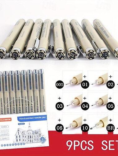 fekete aláírás toll művészeti képregényekhez építészeti tervezés vízálló kézi rajz  & vázlatok naponta 6/9/12 db