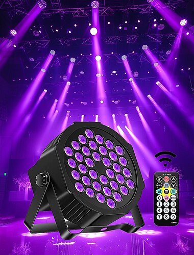  UV Blacklight LED Strobe Stage Par Light 36W 36 LEDs with Remote Controller for Disco Party Club KTV Wedding