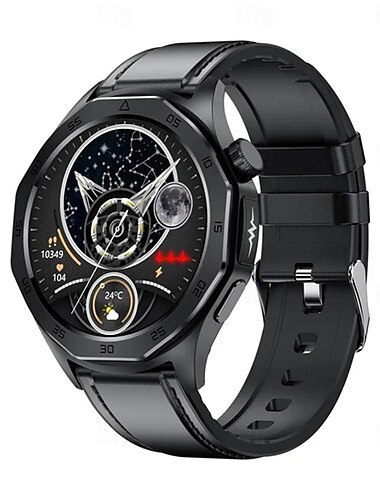 E480 Smartwatch 1.43 Zoll Smartwatch Fitnessuhr Bluetooth EKG + PPG Temperaturüberwachung Schrittzähler Kompatibel mit Android iOS Damen Herren Langer Standby Freisprechanlage Wasserdicht IP 67 46mm