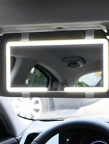 bil sminkspegel med lampor bil solskydd led sminkspegel med justerbar 3 ljus färg finger touch