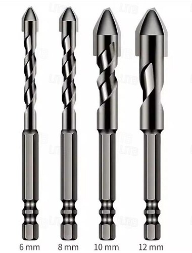 Hochfester Exzenter-Spiralbohrersatz - Schnellarbeitsstahl für Holz, Kunststoff und Metall - vielseitiges und langlebiges Gewindeschneidwerkzeug - Größen 6 mm, 8 mm, 10 mm, 12 mm erhältlich