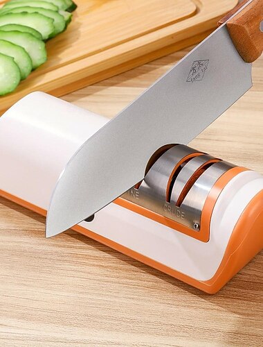 Aiguiseur de couteaux électrique professionnel en 2 étapes, fonction d'affûtage et de polissage rapide pour couteaux de cuisine