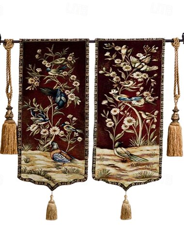 gobelin żakardowy gobelin aubusson wiszące dzikie ptaki i kwiaty begian gobelin ścienny krosno splot bawełniany salon dekoracja sypialni (bez kija i frędzli)