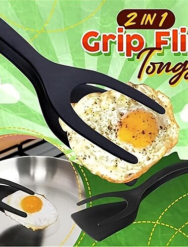 Espátula de silicona negra y roja de 2 piezas adecuada para huevos, tortitas y filetes - diseño ranurado para voltear y guardar fácilmente - ideal para asar hamburguesas, etc. - imprescindible en la