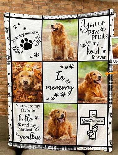 Manta Personalizada Regalos Personalizados No Te Olvidaré Manta de Foto de Mascota Personalizada - Recuerdo Confortable y Suave Personalizable - Perfecto para Honrar a Mascotas Amadas - Durable y