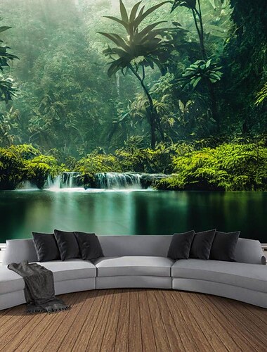 Natura Cascata Arazzo Appeso Arte Della Parete Grande Arazzo Decorazione Murale Fotografia Sfondo Coperta Tenda Casa Camera Da Letto Soggiorno Decorazione