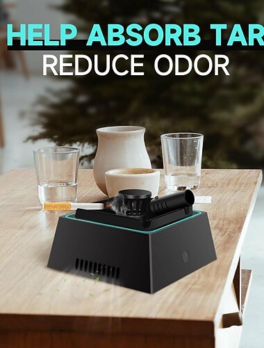 Cenicero sin humo para eliminación de humo de cigarrillo, Cenicero purificador de aire recargable por usb para interiores