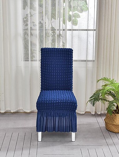 matstolsöverdrag universal stretch matsalsstolsöverdrag med kjol, avtagbar parsons stol överdrag för kök bröllopsfest bankett