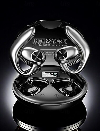 Cuffie a Conduzione Ossea 2024 Auricolare con Gancio Bluetooth 5.2 Sport Stereo HIFI per Apple Samsung Huawei Xiaomi MI Telefono Mobile Ufficio Affari Viaggio Intrattenimento Auto Moto Regalo di San