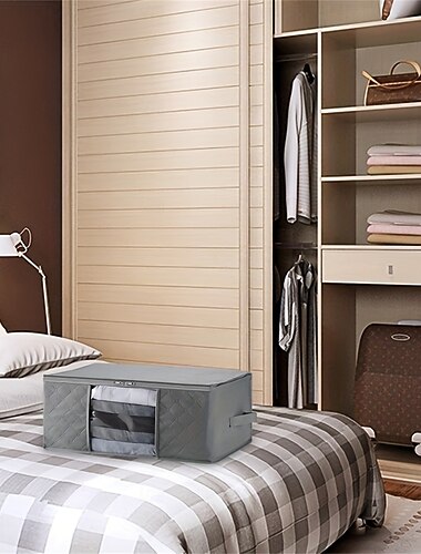 Ensemble de sacs de rangement pliables avec poignées 1/2/3 pièces &couvercles - organisateur polyvalent pour vêtements, chambre à coucher, cuisine, salle de bain - tissu non tissé durable approuvé par