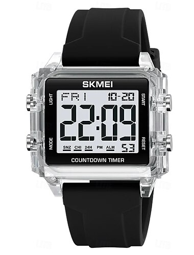 SKMEI Jugend Coole Digitale Sportuhren Geschenk für Männer Frauen Studenten 5Bar Wasserdicht Stoppuhr Countdown-Armbanduhr