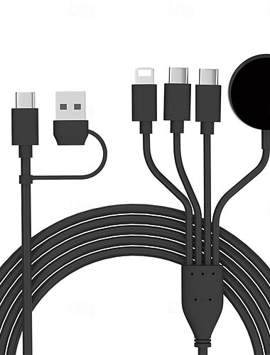 nyaste 1,2 m nykomling 3 i 1 mobiltelefon snabbladdningskabel anpassad olika färger 4 i 1 klocka  & telefonladdarkabel