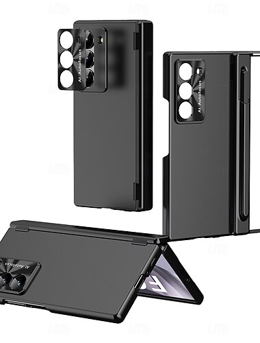 טלפון מגן עבור סמסונג גלקסי קיפול Z 7 קיפול Z 6 Z Fold 5 Z Fold 4 Z Fold 3 כיסוי אחורי ומגן מסך מגנטי מגן גוף מלא רטרו שִׁריוֹן PC