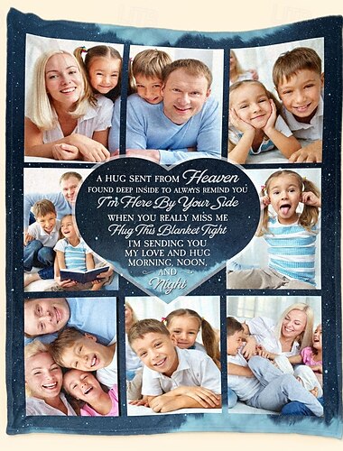 Customized Blanket Personalized Gifts Celestial Embraces Custom Photo Blanket to Preserve Your Precious Memories